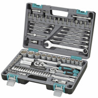 Набор инструментов, 1/2", 1/4", CrV, пластиковый кейс 82 предмета